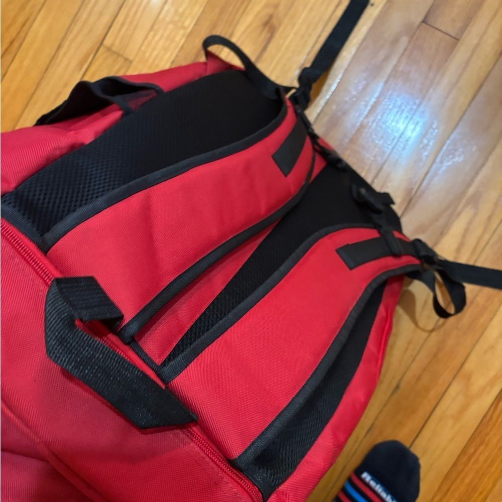 Red Backpack with Graphic Design - Picture 3 of 12
